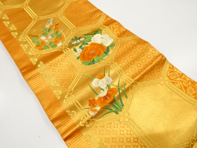 JAPANESE NAGOYA OBI / EMBROIDERY / PEONY